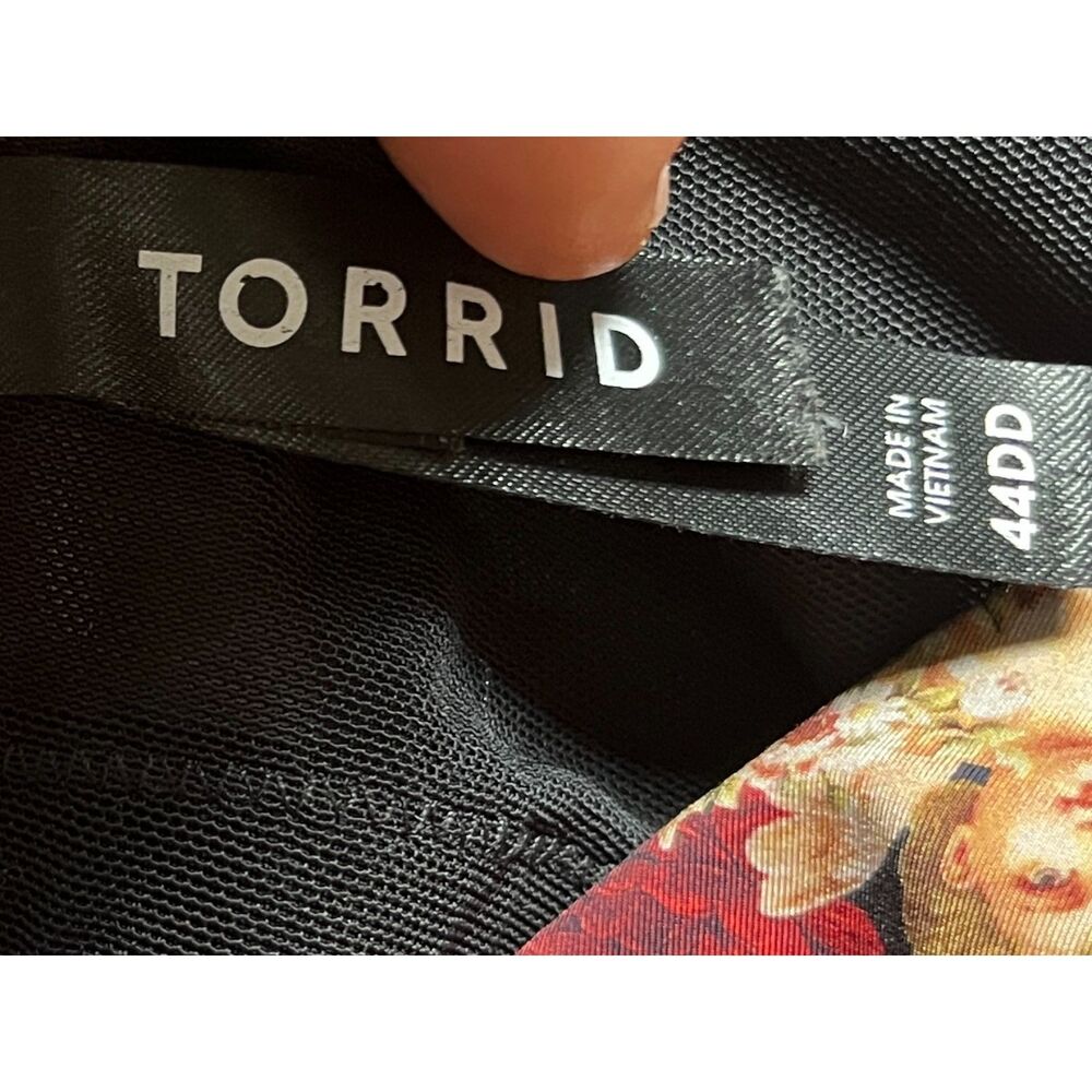 TORRID Pink Black Floral Bra Top   Women's Size 44DD - Picture 4 of 10
